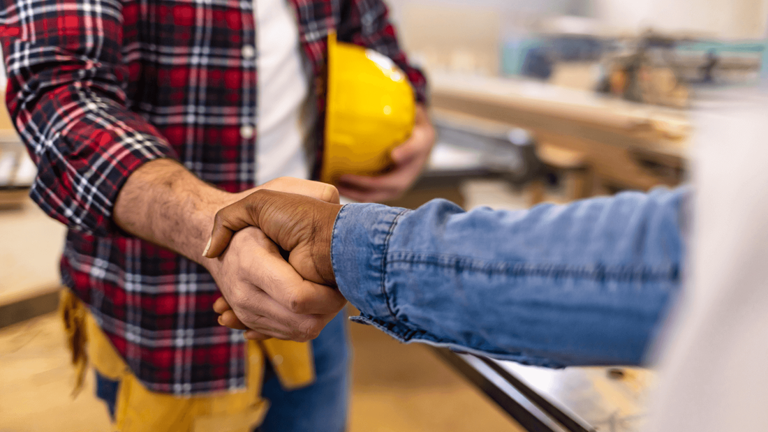 Professional Concrete Contractor shaking hands